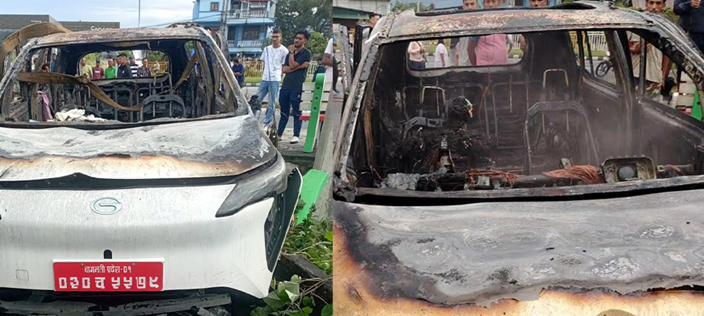 चितवनमा कारमा आगलागी हुँदा चालकको मृत्यु, धादिङ दुई वटा गाडी ठोक्किँदा ५ जना घाइते